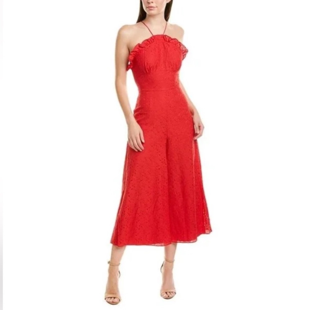 Keepsake_ Octavia Red Lace Jumpsuit Medium